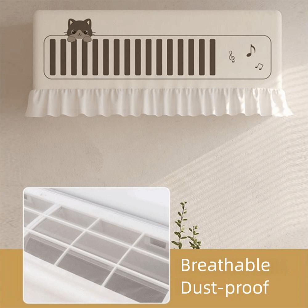 Elastic Bands Air Conditioning Cover Cartoon Pattern Air Conditioning Curtain  Indoor Use