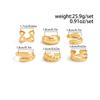 Vintage Smooth Adjustable Joint Open Rings for Women Exaggerated Gold Color Geometric Finger Rings Hip Hop Daily Jewelry Gift New