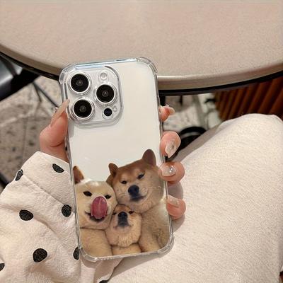 Four-corner Anti-fall Dog Pattern Mobile Phone Case Suitable for iPhone 17 16 15 14 13 12 11 Pro/ Max /Plus Anti-fall Back Cover