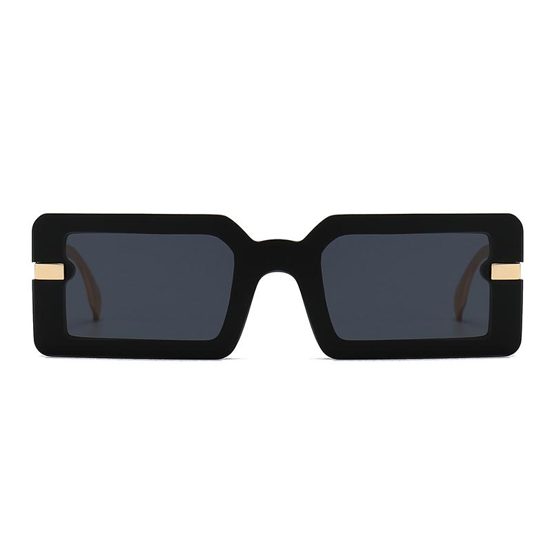  Metal Leg Square One-Piece Mirror Modern Retro Temple With Jumping Shape Decorative Sunglasses Lh043