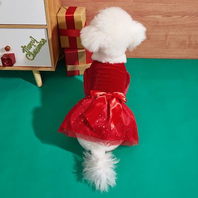 Hundekleid Haustier Schleife Prinzessinnenkleid Welpe Tüll Haustier Sommerkleid für kleinen Hund Katze Haustier Hündchen Kostüm Kleidung