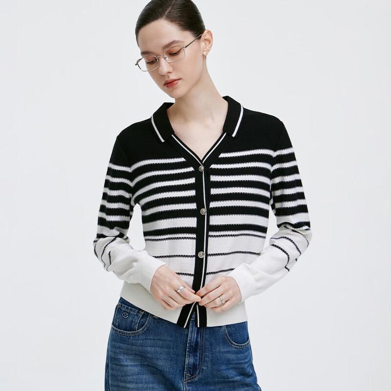 Giovanni Valentino Women's Colorblock Stripe Wool Knit Cardigan