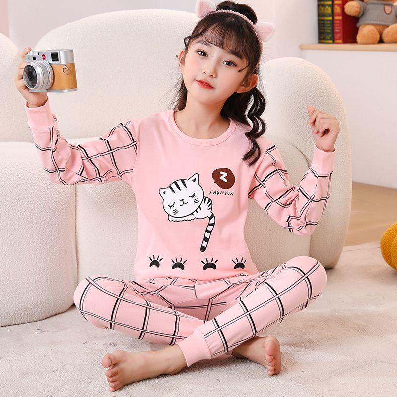100% Cotton Children's Pajamas Astronaut Pajamas for Teens 4 6 8 12Years Winter Boys Clothes Long Sleeve Baby Girl Clothing Sets