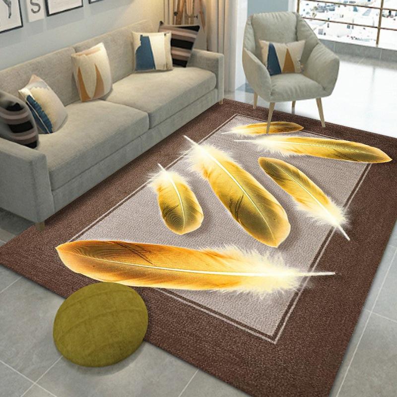 Household Large Carpet for Living Room Modern Geometric Feather Floor Mat Coffee Table Sofa Bedroom Bedside Area Rug Home Decor