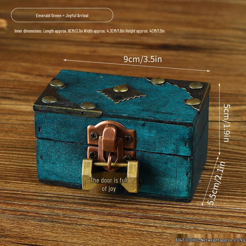 Retro Multi-Color Wooden Jewelry Box: Home Ornament & Escape Room Prop