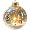 LED Lighted Transparent Acrylic Christmas Ornament Ball Decor Tree Hanging Festive Home Decoration