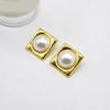 Geometric Square Pearls Earrings for Women Combining Vintage Charm and Modern Styles Suitable for Every Outfits
