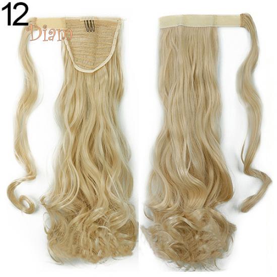 

Tenfyer женские длинные прямые волнистые парики с хвостиком для девочек на заколке для наращивания волос с конским хвостом 9