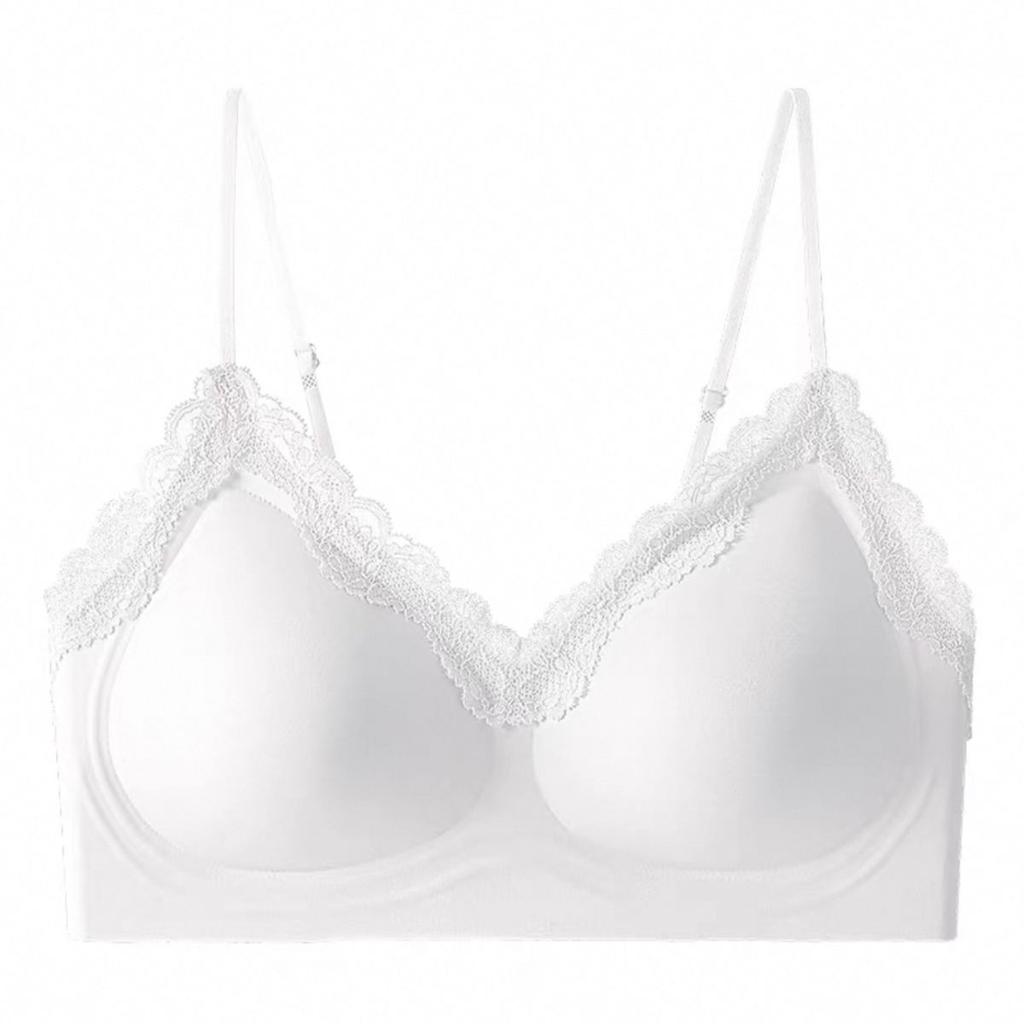 Seamless Women's Thin Small Bust Push-Up Lifting Camisole Style Thin Strap Bra