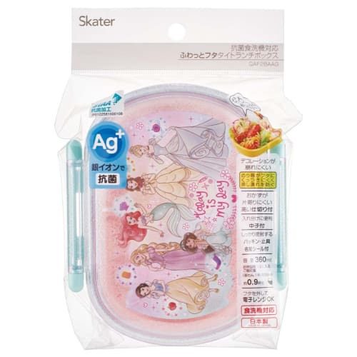 Skater Bento Box, 360ml, Disney Princess 23, Antibacterial, for Girls, Made in Japan, QAF2BAAG-A