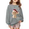 Children's Fashionable Casual Long-sleeved Loose Christmas Print Pullover Sweatshirt