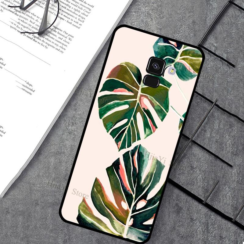 Leaves Monstera Green Phone Case For Samsung A3 A5 J1 2016 J3 J5 J7 2017 J4 J6 Plus A6 A8 A7 A9 J8 2018 Cover