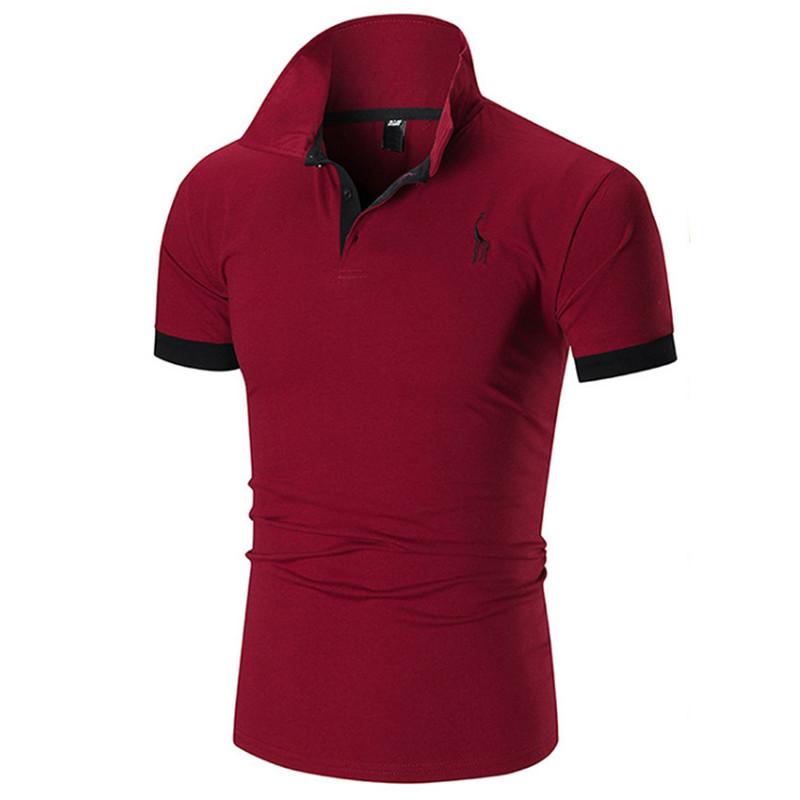 New Polo Mens Shirt Slim Fit Short Sleeve Basic Shirts Muscle Tee Tops Tshirt