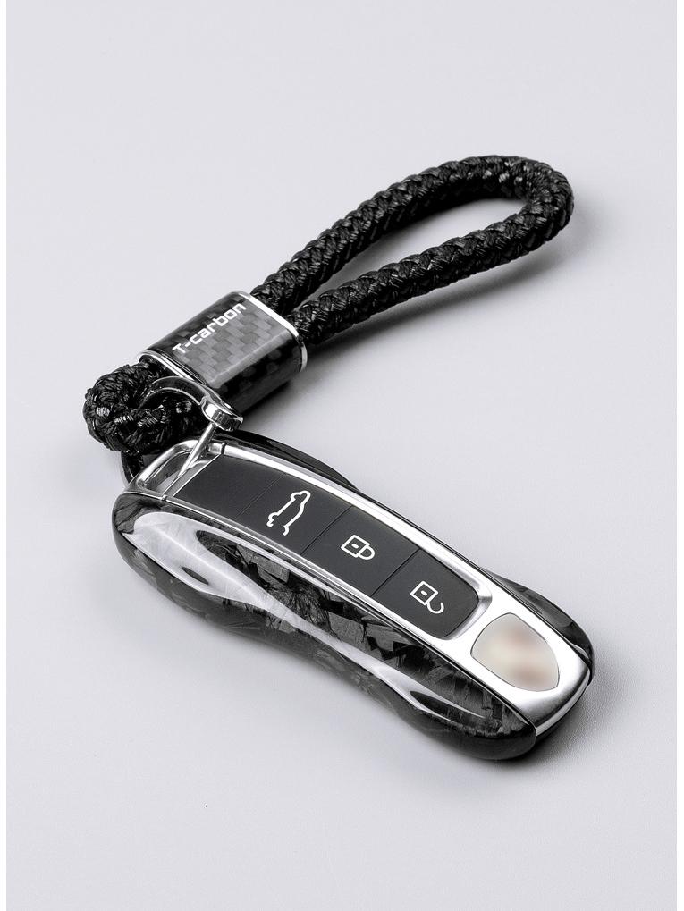 Real Carbon Fiber Key Case for Cayenne, Macan, 911, Panamera with Forged Pattern