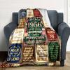 Vintage Milestone Greetings Blanket Comfortable Texture For Sofa Couch Office Bed Picnics Allseason Use Cozy Home Lovers Ideal Gift For Birthday