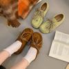 Fashion 2025 Early Autumn Doudou Shoes New Soft-soled Tassel Flat-soled Retro Lazy Slip-on Women's Singles