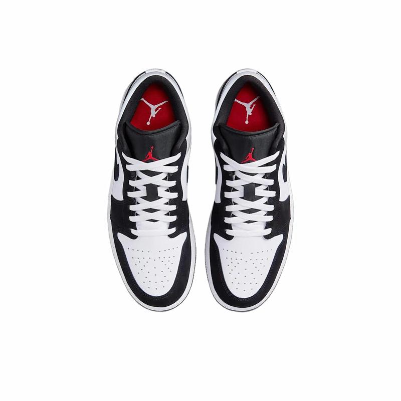 Air Jordan 1 Low SE Hvit Svart Matt Sølv Herre Sneakers Ild-Rød HF3148-106
