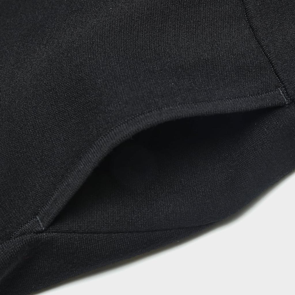 Fila Solid Color Mid-Length Knitted Casual Dress Women Dresses Black F11W418307F-BK
