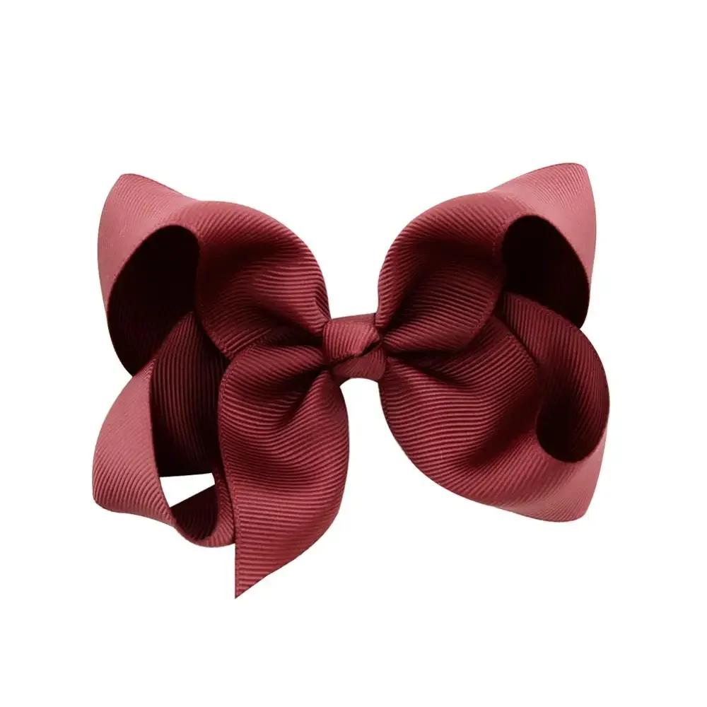 3/4/6/8inch  Boutique Handmade Colorful Solid Ribbon Grosgrain Hair Bow with Clips for Kids Girls Hair Accessories