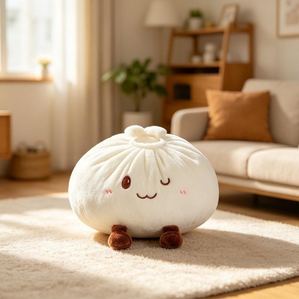 PP Cotton Steamed Bun Plush Toy Fluffy Comfortable Dumpling Plush Toy Bun Plush Doll Kids Present
