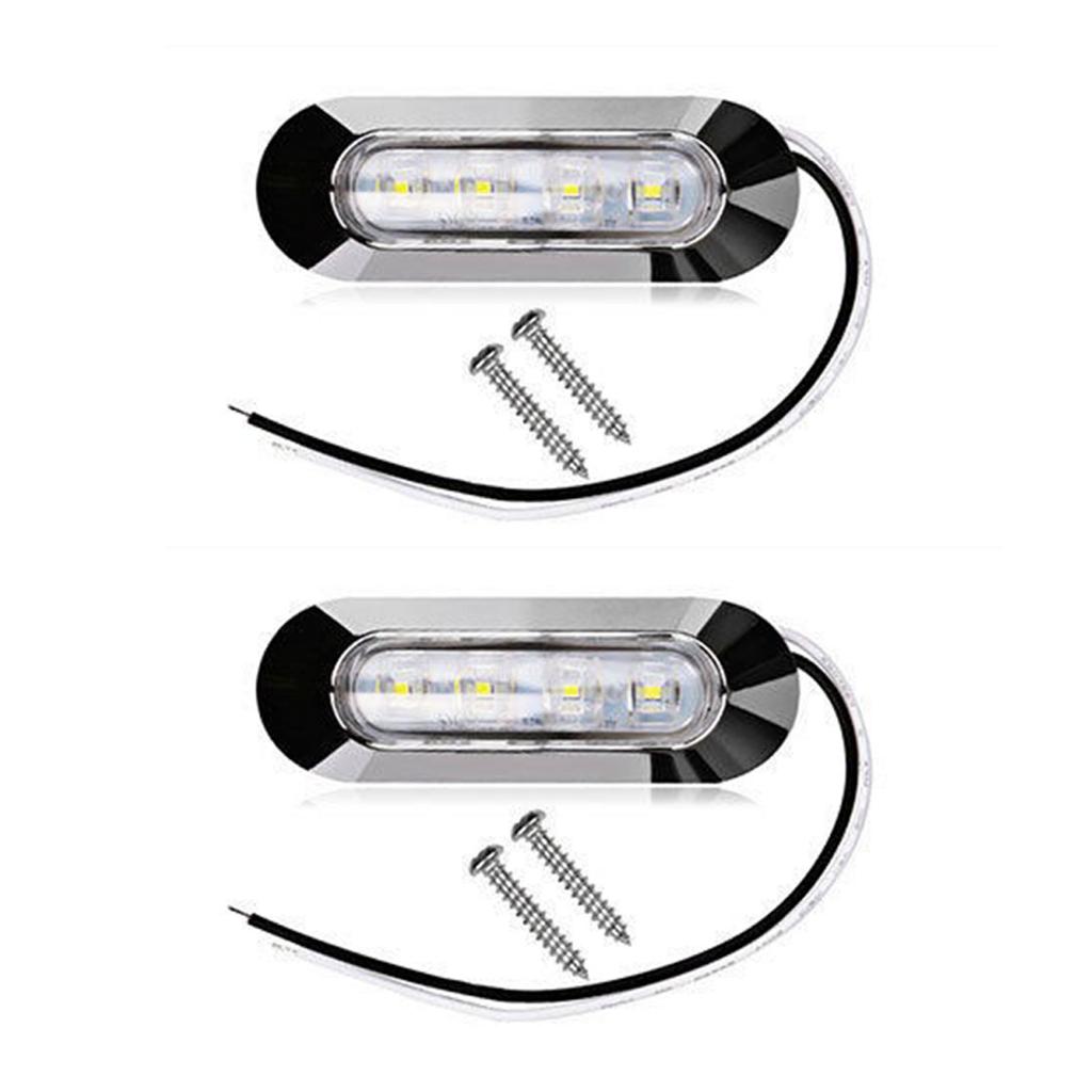 2 Pcs Amber 4 Patch 12/24V Tail Light Side Indicator Waterproof LED Marker Light Trailer Light Truck Side Light