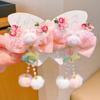 Cute Plush Fringe Hairpin Bowknot Chinese Style Barrettes Children's New Year Hair Clip  Festival