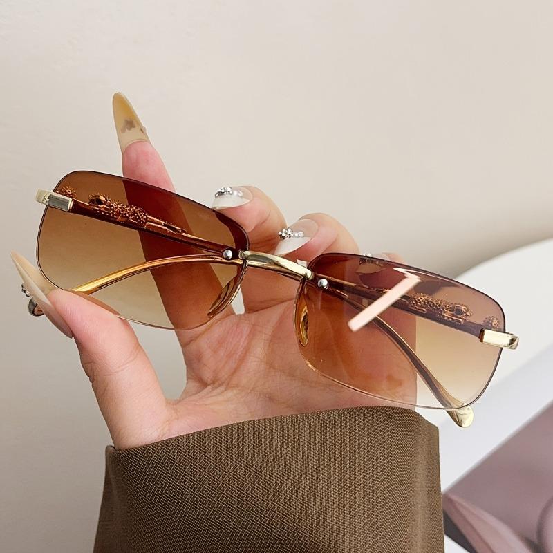 1pc Men and Women Neutral Frameless Oval Frame Multi-color Advanced Fashion Suitable for Casual Attire