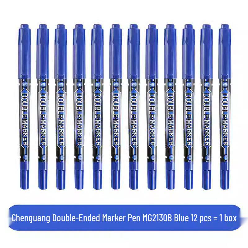 

MG-2130 Dual-Tip Oil-Based Marker Pen Set (Black, Blue, Red) for Students and Artists