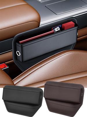 Car Interior Storage Pocket Multifunctional Leather Car Seat Console Organizer Gap Filler Side Storage Box with Cup Holder