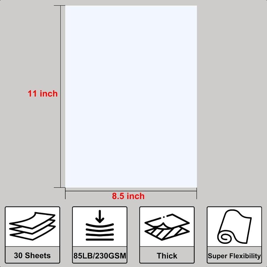 

Белый кардсток 8,5 x 11 30 листов Бумага для кардстока 85 фунтов 230 г/м² Ярко-белый кардсток для принтера Рисование Подарочные бирки Пригласи United States