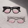 Tr90 Black Frame Blush Glasses Women'S Sun Lenses Japanese Sweet Anti-Blue Flat Glasses