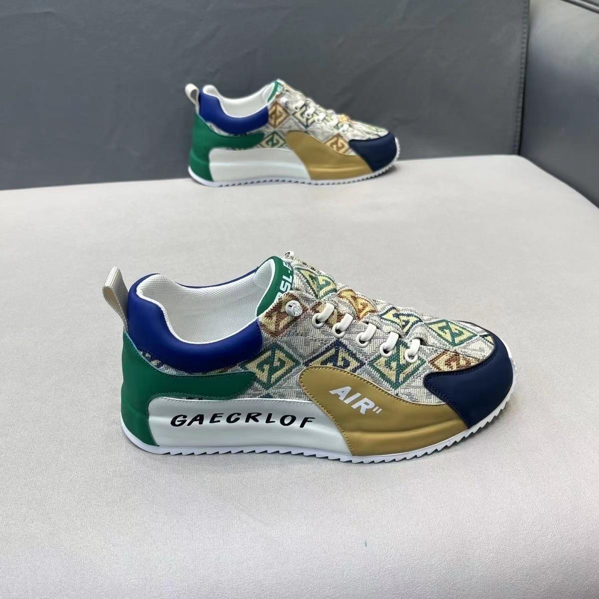 Мужские кроссовки повседневные модные цветные блоки микрофибра кожа сетка дышащая — фото 9