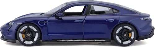 Burago Porsche Taycan 2019 Diecast Model Car, 1/24 Scale, Blue [Imported]