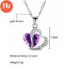 Hi Love Heart Romantic Love Wedding Necklace Women's Crystal Pendant Necklace