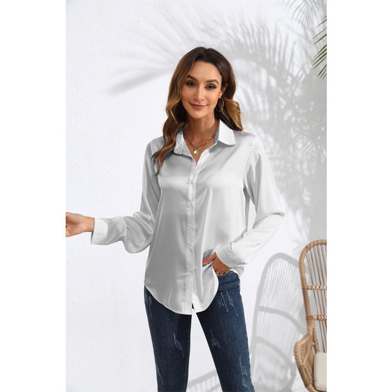 Cămașă de damă cu mânecă lungă, de primăvară, toamnă, articole fierbinți.