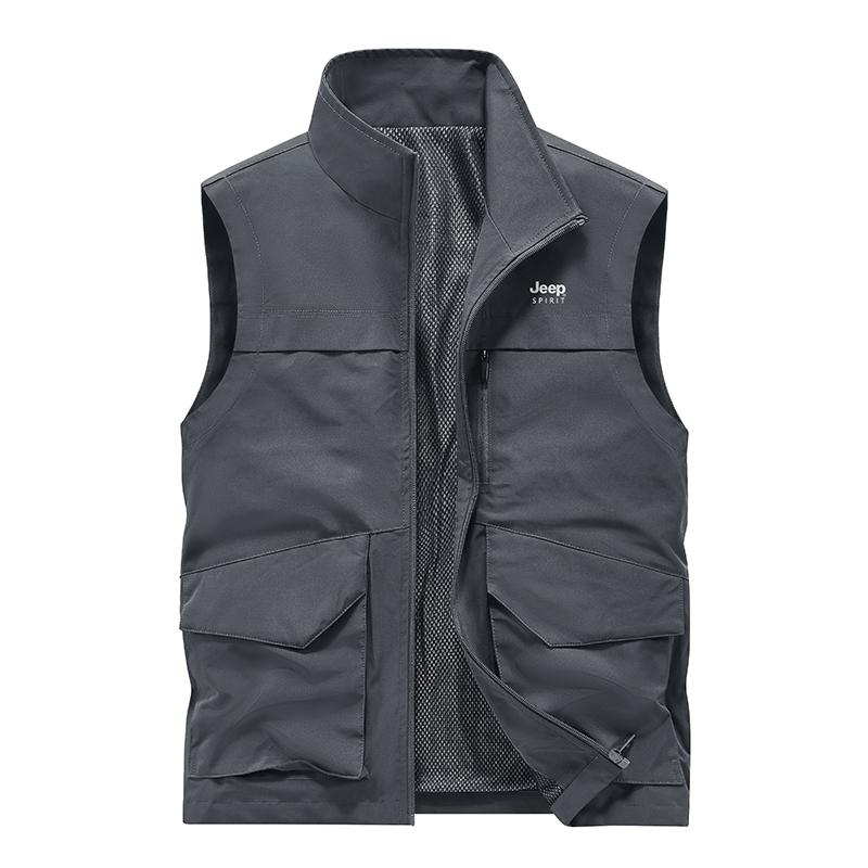 New Outdoor Vest Men's Multi-pocket Loose Vest Workwear Casual Jacket Vest for Young and Middle-aged People