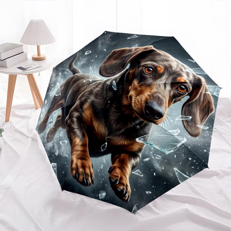 1 PC Automatic Folding Umbrella - Cute Pet Puppy Pattern, Portable & Foldable Design with 8 Ribs, Christmas Birthday Gifts