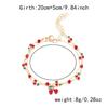 New Trendy Summer Beach Red Cherry Bracelet for Women Cute Sweet Metal Chain Cherry Pendant Bracelet Party Jewelry Birthday Gift