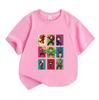 Kids Boys Girls 100% Cotton Crew Neck Short Sleeve T-Shirt Cute Superhero Chibi Group Print Casual Soft Breathable Tee for Daily Wear Summer Tops for