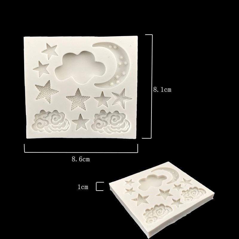 1pc Star Cloud Moon Silicone Mold Cupcake Fondant Cake Decorating Tools Chocolate Gumpaste Moulds Color Random