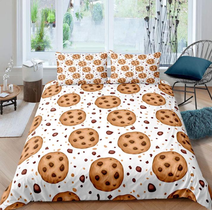Biscuit Duvet Cover Sets For Kids Boys Girls Queen King Lightweight Quilt Covers Food Theme Bedding Set Room Decor No Comforter
