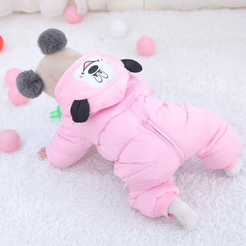 Baby Winter Kap met Cartoon en Dons Katoen Eendelig Rompertje