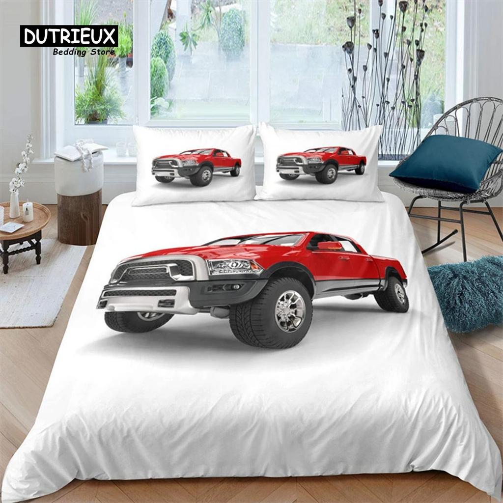 Retro Auto Bettbezug Full Vintage Autos Bettwäsche Set Stadt Gebäude Bettdecke Bezug Kissenbezüge Für Kinder Jungen Teenager Schlafzimmer Dekor