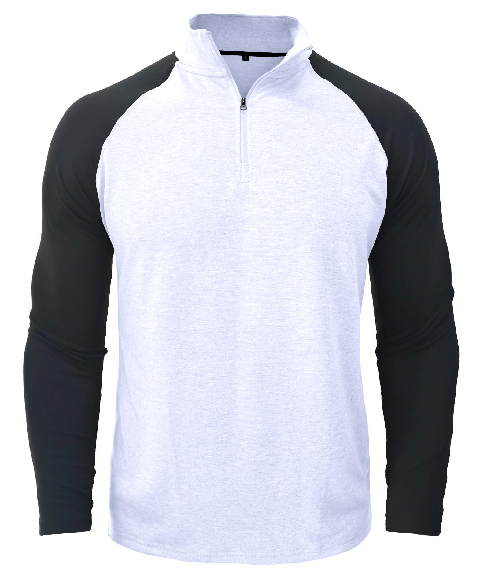 Мужские толстовки с длинным рукавом, модные, с полумолнией, пуловеры, уличные толстовки с капюшоном, топы в стиле пэчворк для мужчин XXL белый