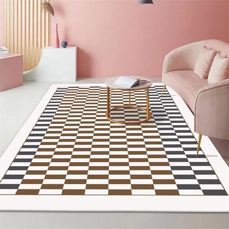 Визионерский ретро ковер с клетчатым рисунком