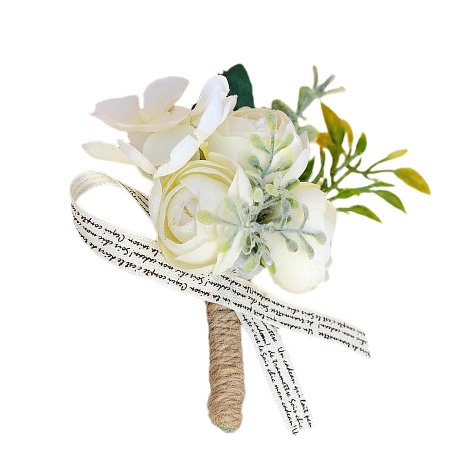 Outsideworld Women's Bride And Groom Boutonniere Bridesmaid And Groomsmen Corsage Rose Boutonniere Cm
