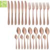 24Pcs Gold Cutlery Set Knives Fork Tea Spoon Dinner Tableware Set Stainless Steel Dinnerware Set Kitchen Flatware Silverware Set