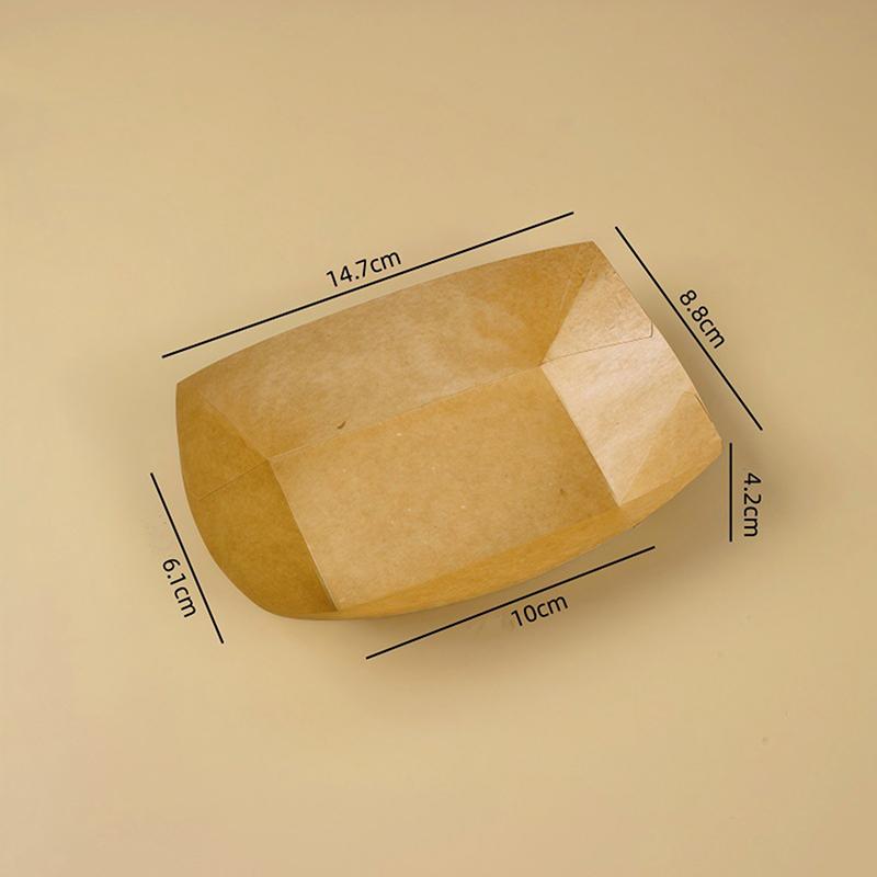 50 Stück Küche Einweg Snackschalen Gebäckteller Kraftpapier Dessert Kuchen Lebensmitteltablett Ölfest Pappschalen Party Geschirr