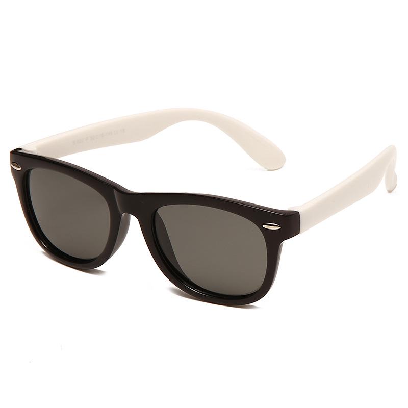 Polarized Silicone Baby Sunglasses - Anti-UV, Color Block, Fashionable Kids' Eyewear