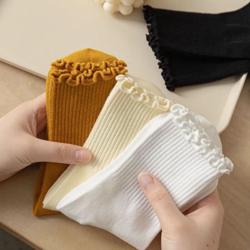 

Женские осенне-зимние носки с рюшами до середины икры